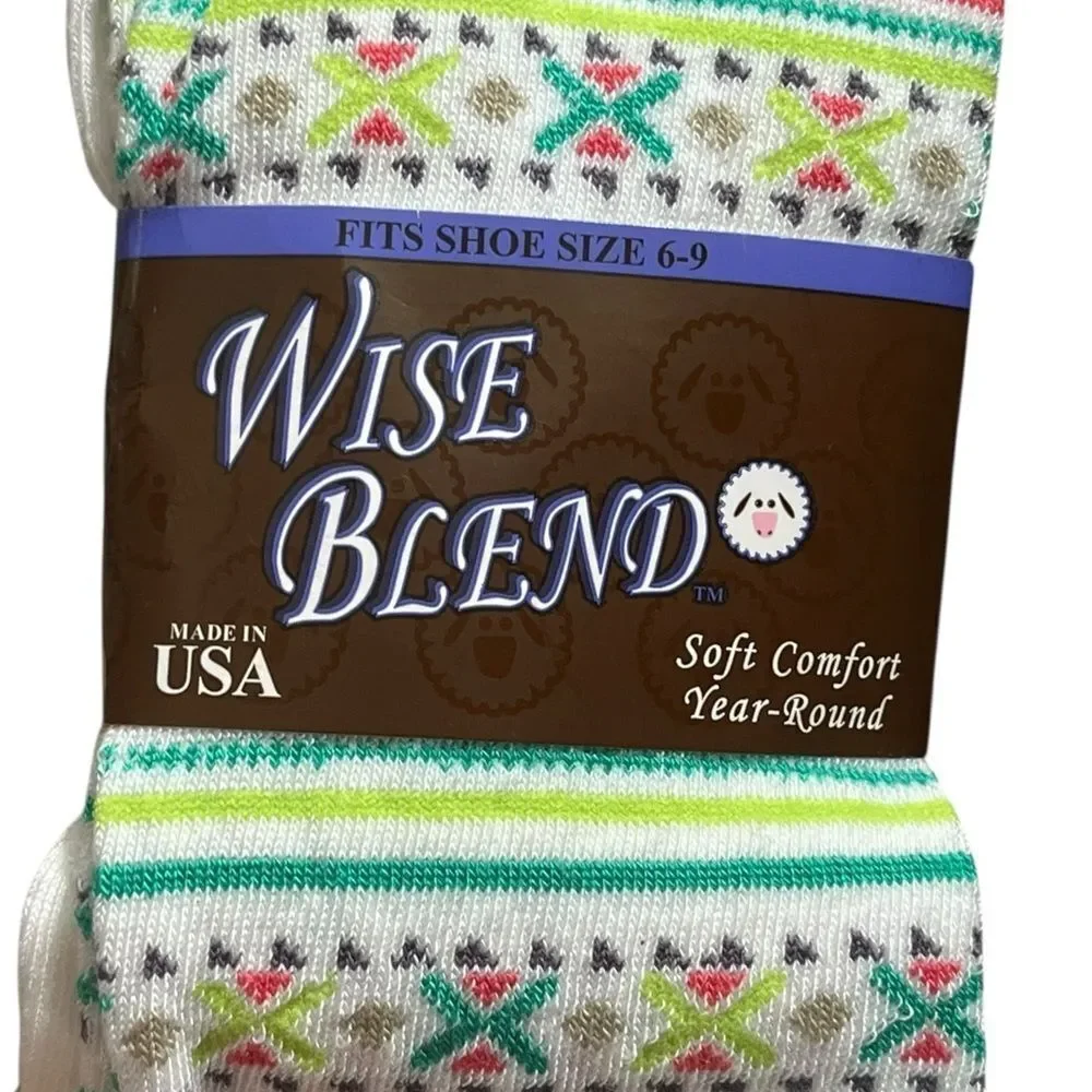 Wise Blend Multicolor‎ Boot Socks, Size M, NWT
